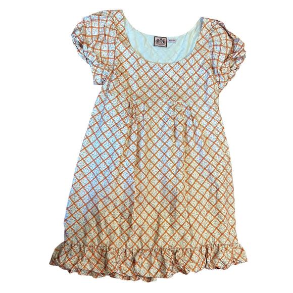 JUICY COUTURE Orange 100% Silk Babydoll Empire Waist Bubble Mini Dress Women's 6 - Picture 9 of 12